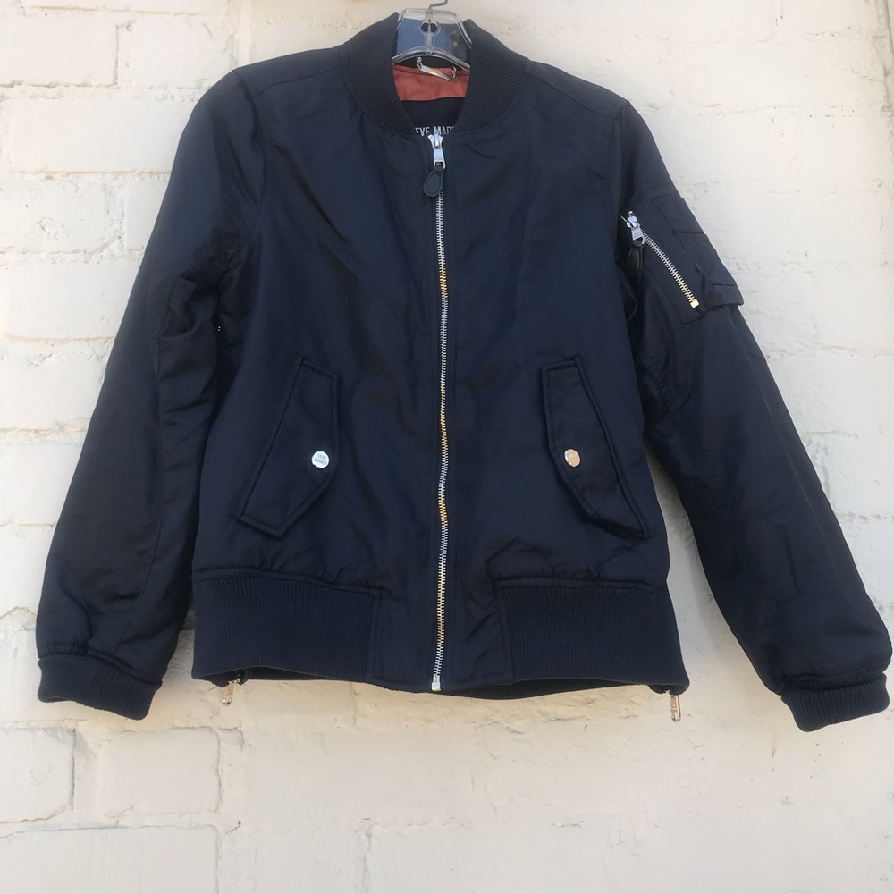 Steve Madden Petite Side Zip Bomber Jacket